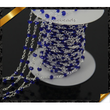 Blue Glass Beaded Charms Chain Accessories for Necklace DIY Jewelry Making (JD008)